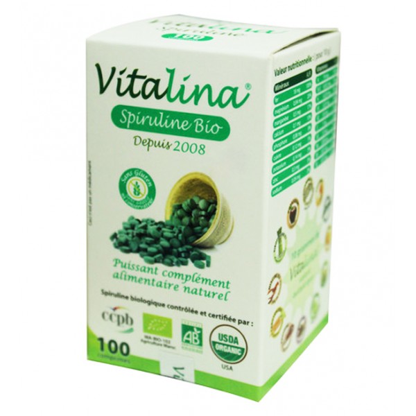 Vitalina Spiruline 100 Comprimés