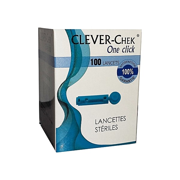 CLEVER CHEK Lancette Standard Pour Lecteur de Glycémie Boite de 100 unités