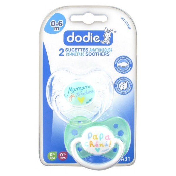 Dodie Sucette Anatomique Silicone 0-6 Mois Duo