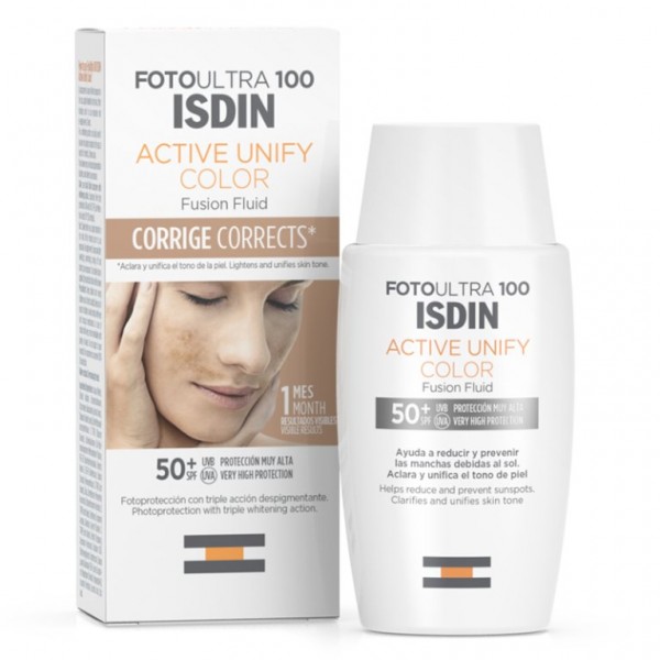 ISDIN FotoUltra ACTIVE UNIFY Color SPF 50+ crème solaire teintée atténue les taches brunes