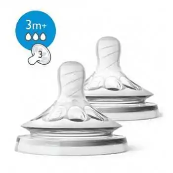 AVENT 2 tétines Natural 3M+