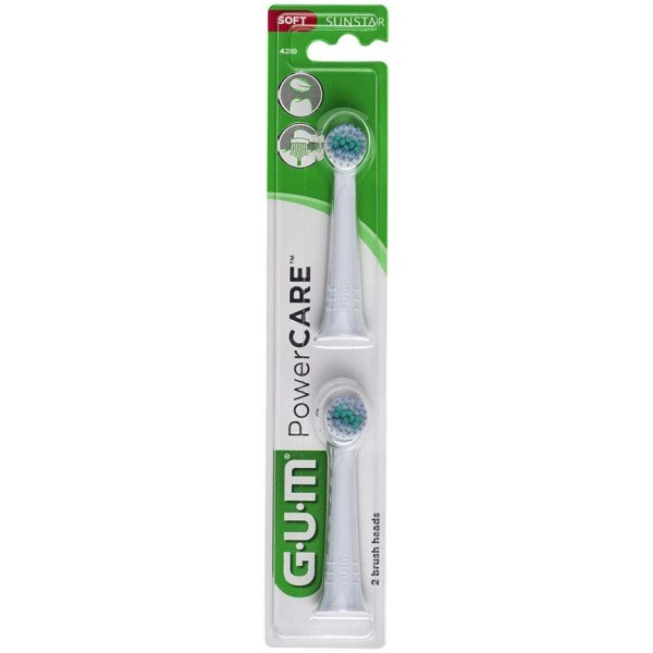 Gum Recharges Brosse a Dent Powercare Par 2