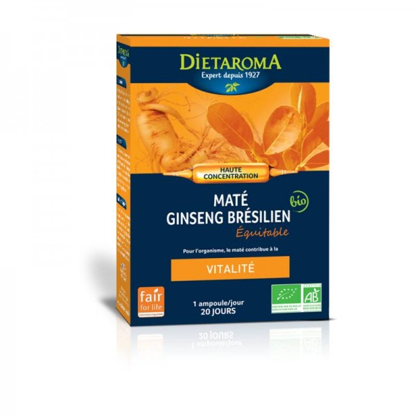 DIETAROMA MATE GINSENG BRESILIEN VITALITE 20 AMPOULES