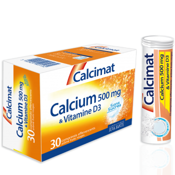 CALCIMAT Comprimé effervescent 500mg Calcium & Vitamine D3 Boite de 30