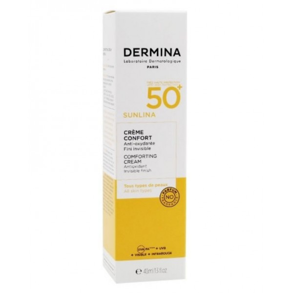 DERMINA SUNLINA CREME CONFORT INVISIBLE SPF50 40ml