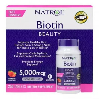 Natrol Biotine 250 Comprimés à dissolu rapide cheveux et ongle orginal usa