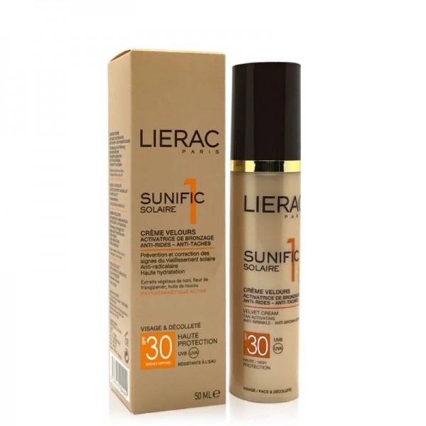 LIERAC Sunific Solaire 1 - Crème Velours Activatrice de Bronzage Anti-Âge SPF 30
