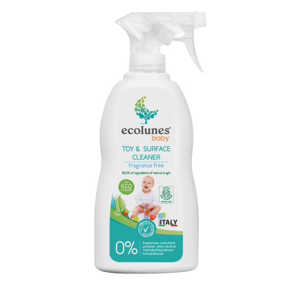 ECOLUNES BABY Spray Nettoyant Jouets et Surfaces Écologique Et Hypoallergénique 300ml