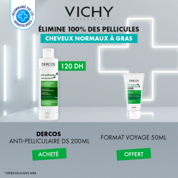 Vichy Dercos Shampoing Traitant Anti-Pelliculaire Cheveux Normaux à Gras 200ml +Shampoing 50ml offert