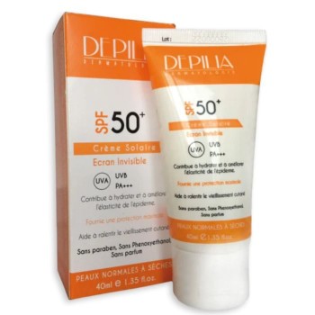 DEPILIA CREME SOLAIRE INVISIBLE PEAUX NORMALES A SECHES SPF 50-40ML