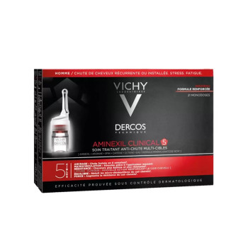 Vichy Dercos AMINEXIL CLINICAL 5 Hommes ampoules antichute 21 ampoules