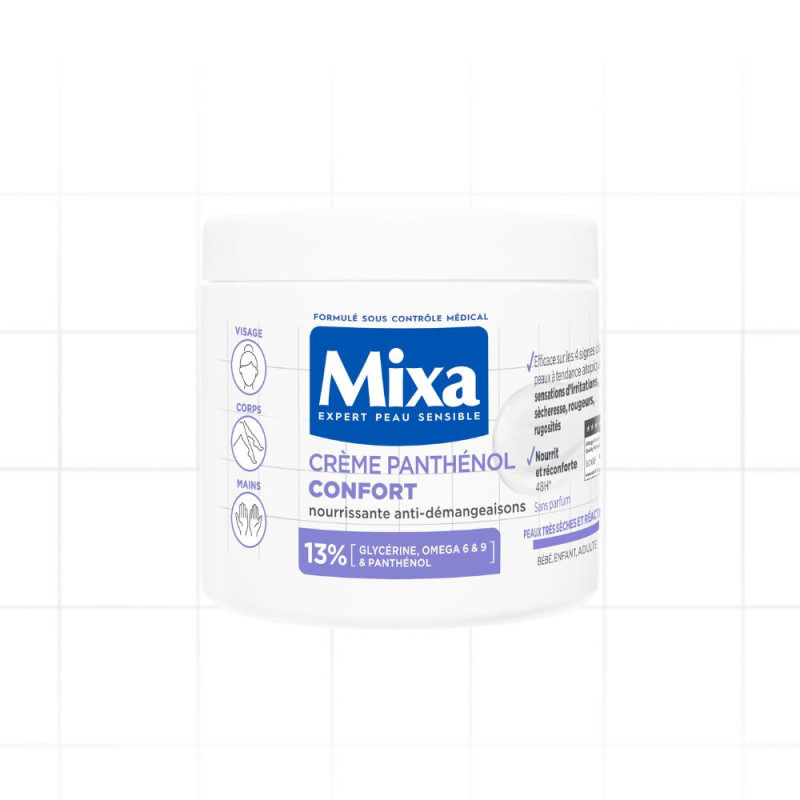 MIXA Crème Panthénol Confort - Visage, Corps, Mains 400ML