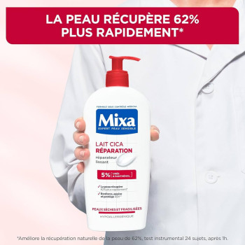 Mixa Lait Cica Réparation Expert Peau Sensible Effet Longue Durée Peaux Sèches et Rugueuses 250ml