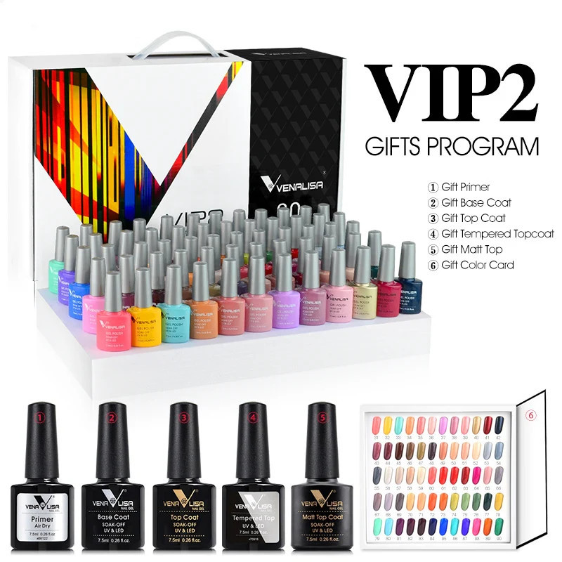 Venalisa Kit de vernis permanent 60 Couleurs Vip 2