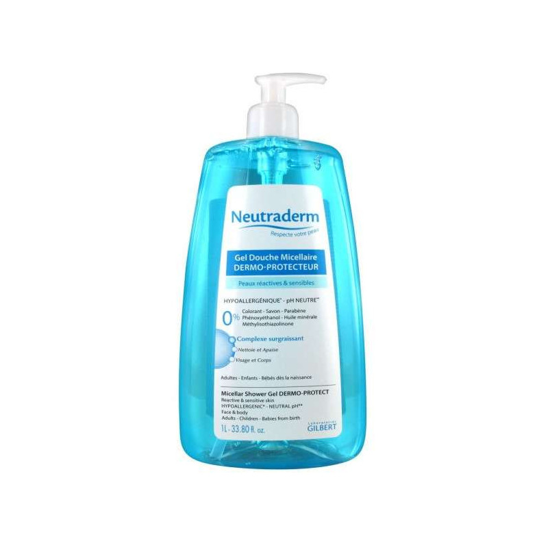 NEUTRADERM GEL DOUCHE MICELLAIRE POMPE 1L