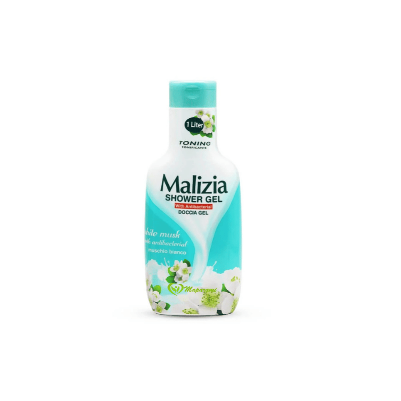 Malizia Bain Moussant avec Antibactérien Musc Blanc 1litre