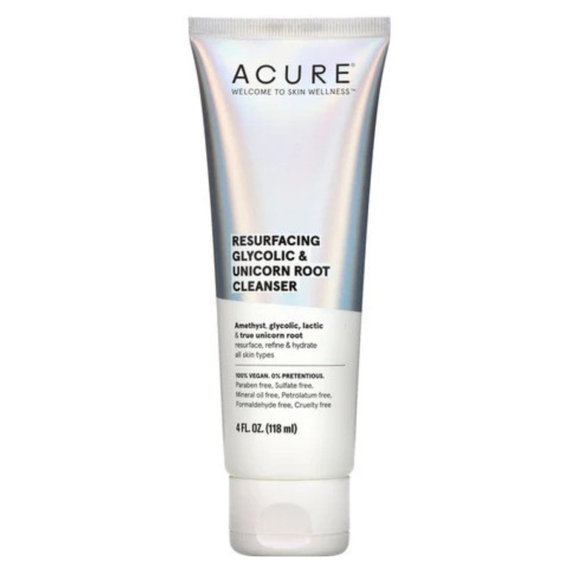 Acure Resurfacing glycolic & Unicorn Root Cleanser 118ml original 100%