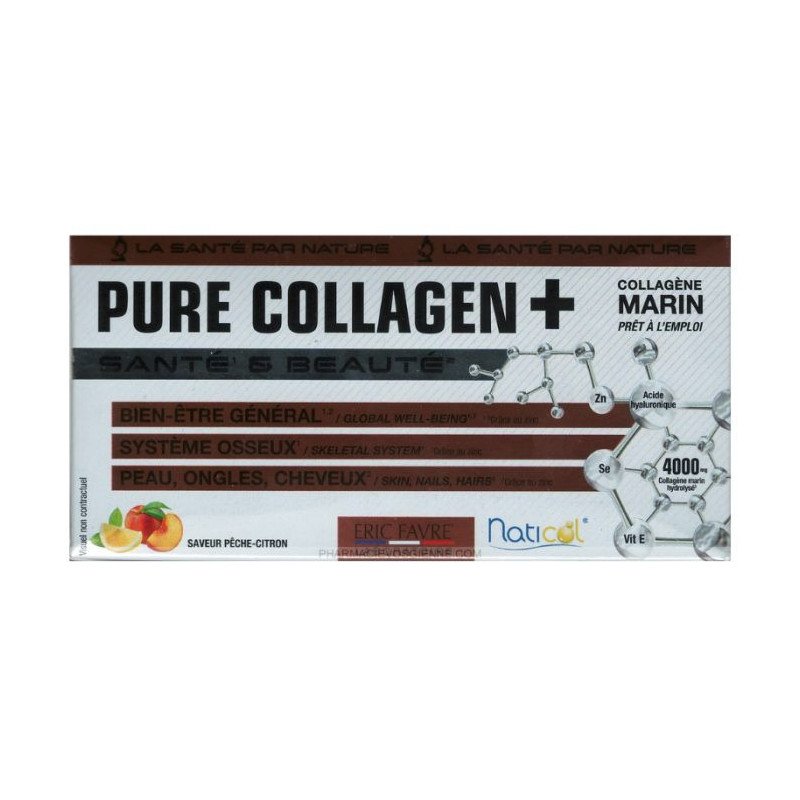 ERIC FAVRE PURE COLLAGEN + 10*15ML PECHE ET CITRON