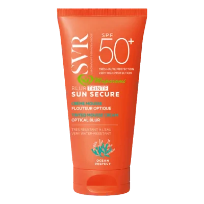 SVR Sun Secure Blur Teinte Hâlé SPF50+ – Crème Mousse Solaire Teintée Effet Bonne Mine 50 ml