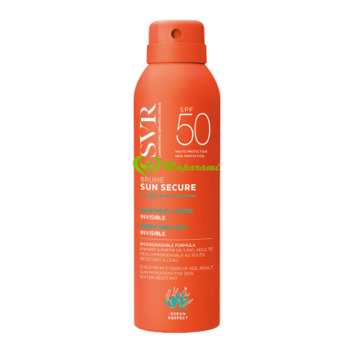 SVR Sun Secure Brume SPF50+ 200 ml – Brume Solaire Fraîche Invisible Visage & Corps