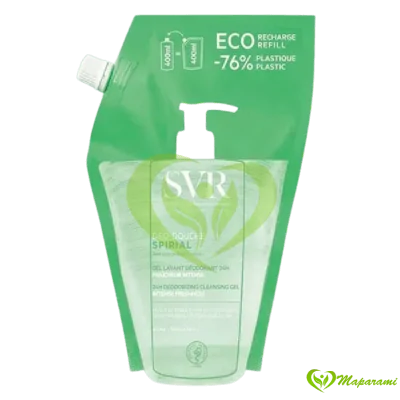 SVR Spirial Déo-Douche Gel Lavant Déodorant 24H – Éco-Recharge – 400 ml