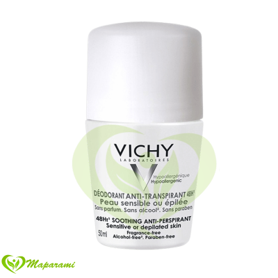 Vichy Déodorant Bille Peaux Sensibles ou Épilées Sans Parfum 50ml