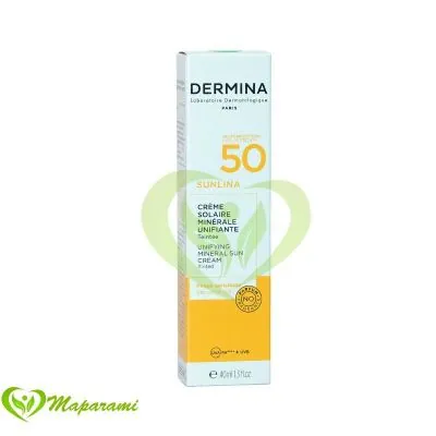 DERMINA SUNLINA Crème Solaire Minérale Teintée SPF50+ 40ml