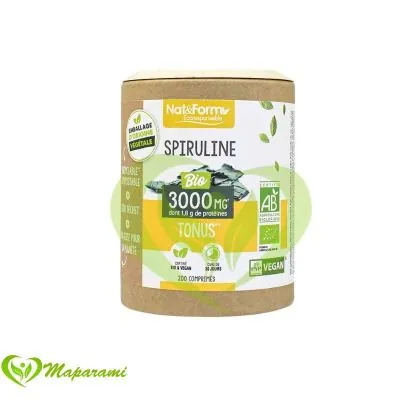 Nat & Form Écoresponsable Spiruline Bio 200 comprimés