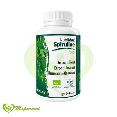 Nutrimax Spiruline 100% Bio 240 Comprimés Tonus & Vitalité