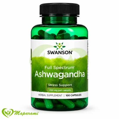 Swanson Full Spectrum Ashwagandha 450mg – 100 Capsules Végétales